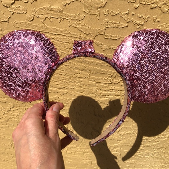 Pastel Pink Mouse Ears with Detachable Bow - Picture 3 of 4